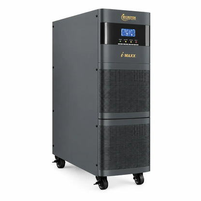 Microtek iMAXX 5.5kVA online UPS side profile showing cabinet design and ventilation panels -tpstech.in