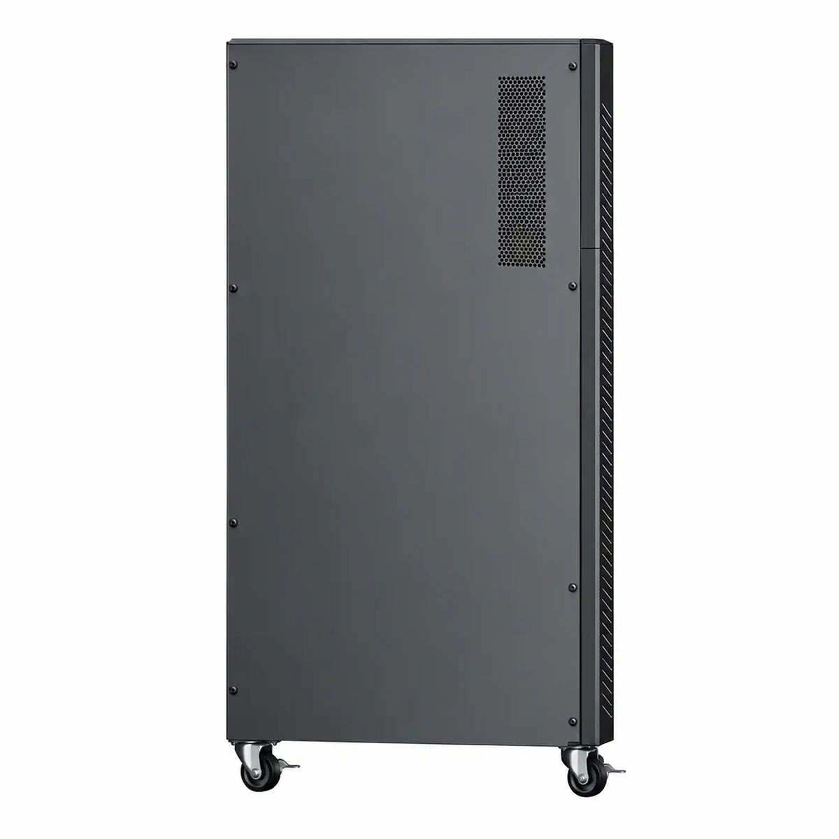 Microtek iMAXX online UPS rear side view with ventilation panel and caster wheels -tpstech.in