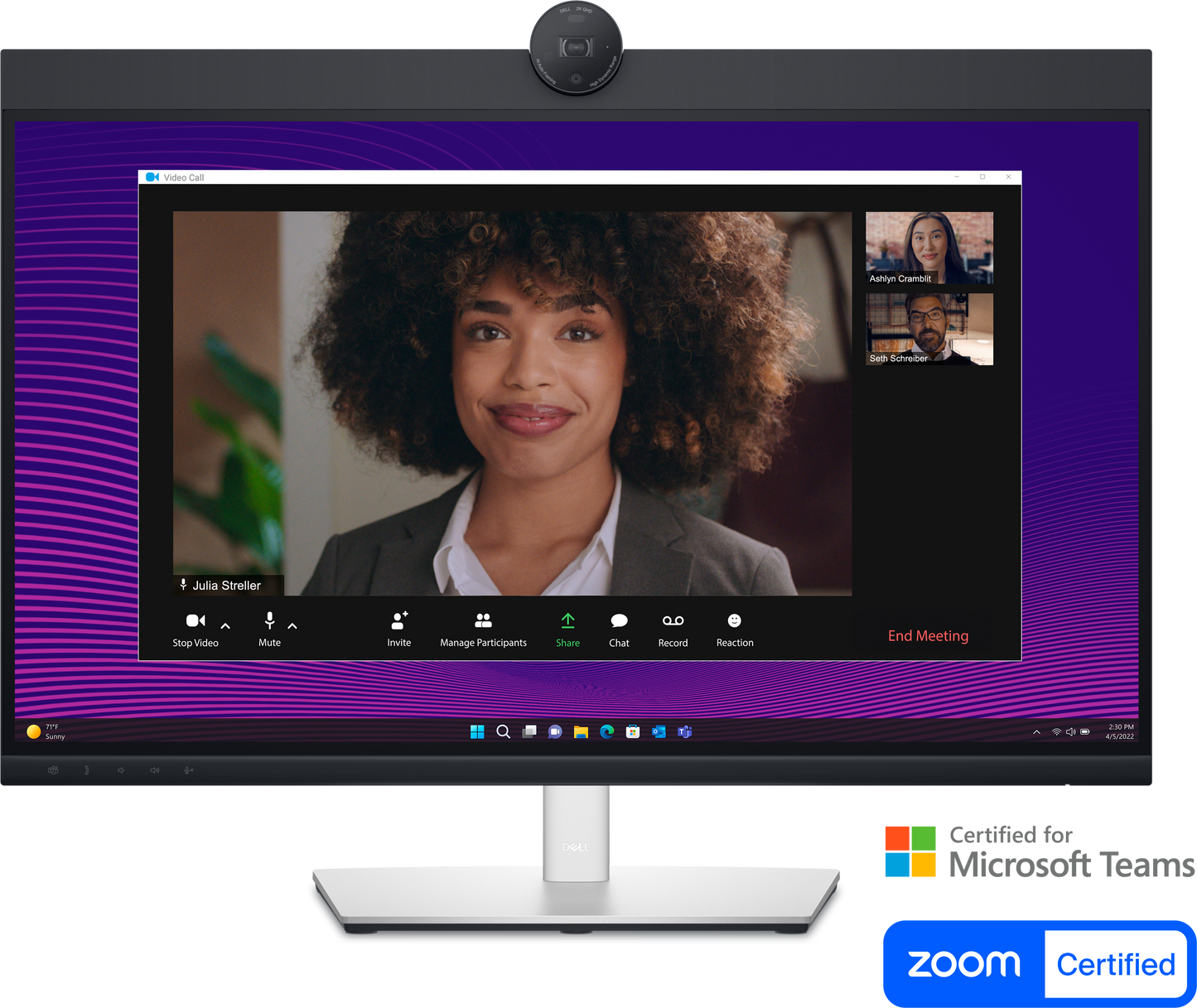 Dell Pro 27 Plus P2724DEB Video Conferencing Monitor 27" QHD IPS, 2K Webcam, Dual 5W Speakers, USB‑C 90W PD, RJ45 Ethernet, Height Adjustable