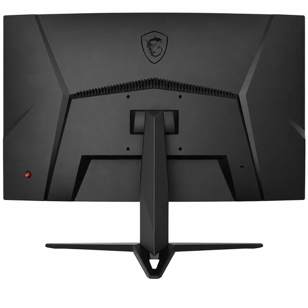MSI G27CQ4 E2 27 inch curved gaming monitor rear view showing stand design and back panel layout