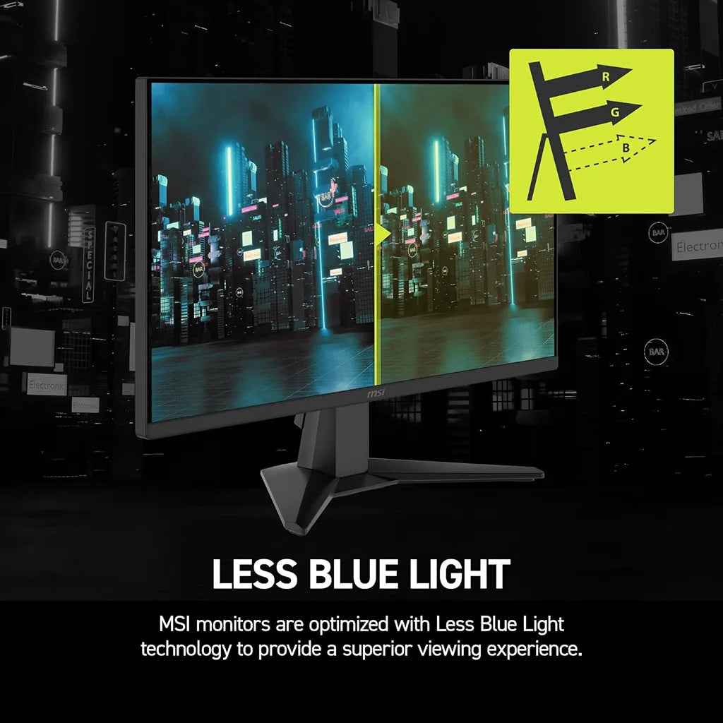 MSI MAG 245F X24 24 Inch FHD Gaming Monitor 240Hz Rapid IPS demonstration of eye care Less Blue Light technology -tpstech.in
