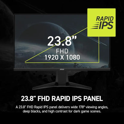 MSI MAG 245F X24 24 Inch FHD Gaming Monitor 240Hz Rapid IPS front view highlighting 23.8 inch 1080p Rapid IPS panel -tpstech.in