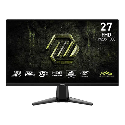 MSI MAG 275F E20 27 Inch FHD Gaming Monitor with 200Hz Rapid IPS front view highlighting 200Hz 0.5ms GTG and AI-Vision features -tpstech.in