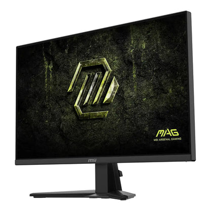 MSI MAG 275F E20 27 Inch FHD Gaming Monitor with 200Hz Rapid IPS front left perspective angle view on desktop stand -tpstech.in