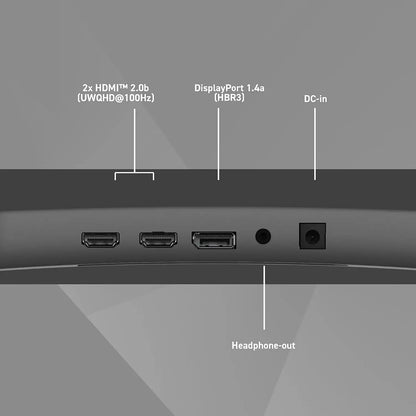 MSI MAG 345CQRF E20 34 Inch 200Hz 0.5ms UWQHD Curved Gaming Monitor HDMI and DisplayPort Connectivity Ports -tpstech.in