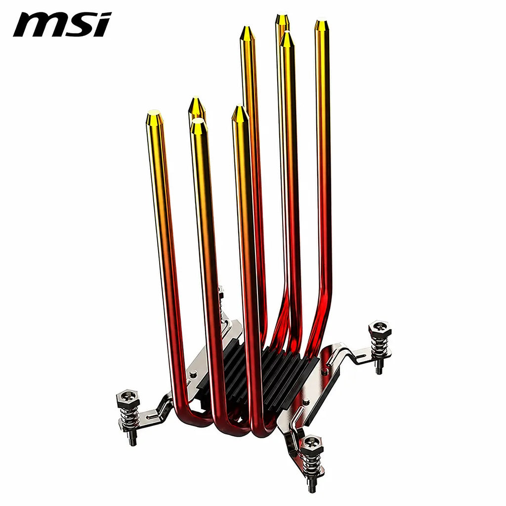 MSI MAG COREFROZR AA13 White CPU Air Cooler showing four 6mm direct contact copper heat pipes for efficient processor cooling -tpstech.in