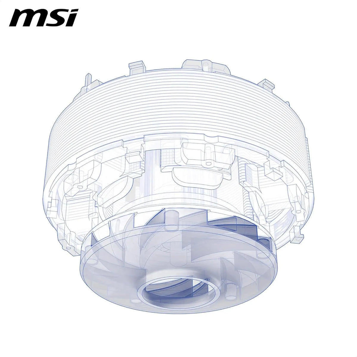 Internal pump motor and impeller structure diagram of MSI MAG CoreLiquid A13 360 ARGB CPU cooler -tpstech.in