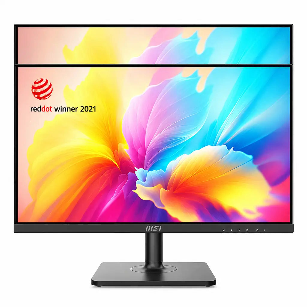 MSI Modern MD2412P 24 Inch FHD IPS Business Monitor with USB-C demonstrating vertical height adjustment range -tpstech.in