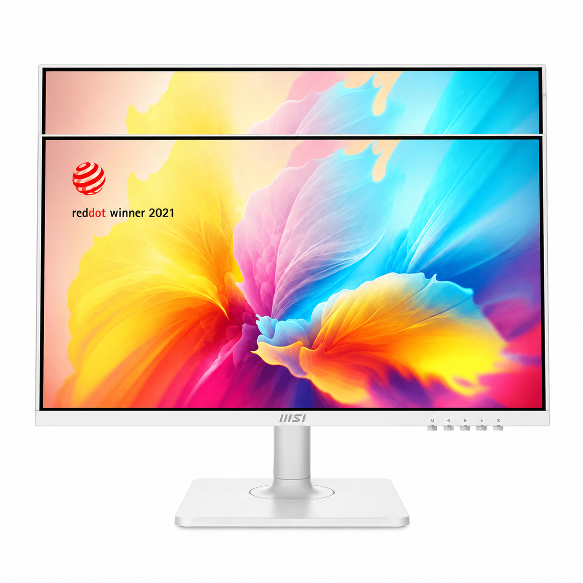 MSI Modern MD2412W 23.8 Inch FHD IPS Business Monitor (White) demonstrating vertical height adjustment range -tpstech.in