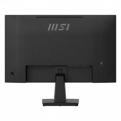 MSI PRO MP251 E14L monitor rear view with textured back panel, VESA mounting pattern and ergonomic stand