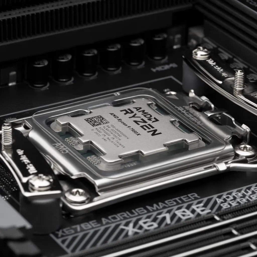 Noctua NA-TPG1 thermal paste guard installed on AMD Ryzen AM5 CPU before cooler installation