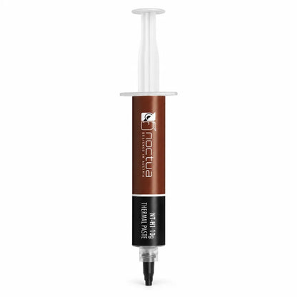 Front view of Noctua NT-H1 10g premium non-conductive thermal paste syringe.