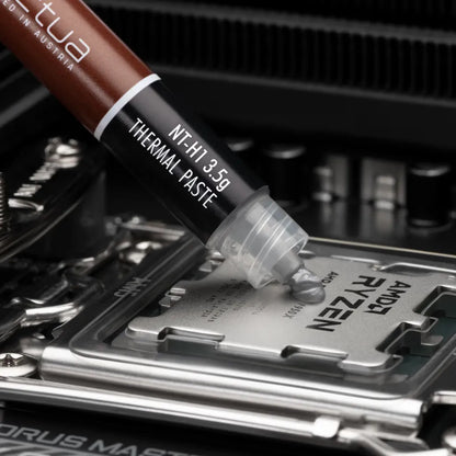 Noctua NT-H1 3.5g AM5 Edition thermal paste applied on AMD Ryzen AM5 processor