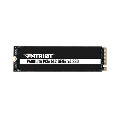Patriot Memory P400 Lite 1TB PCIe Gen4 NVMe SSD top-down view showing black graphene heat shield sticker isolated on white -tpstech.in