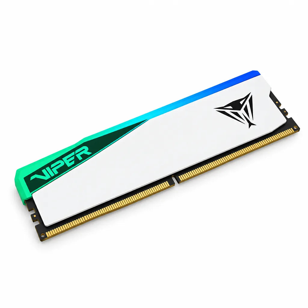 Patriot Viper Elite 5 RGB 16GB DDR5 6000MHz CL30 RAM high-angle perspective render on white background -tpstech.in