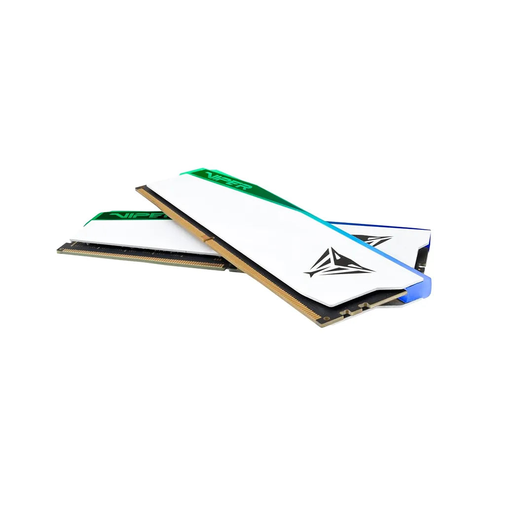 Patriot Viper Elite 5 RGB 32GB 2X16GB DDR5 6000MTs CL30 RAM pair displayed in crossed formation on white background -tpstech.in