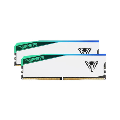 Patriot Viper Elite 5 RGB 32GB 2X16GB DDR5 6000MTs CL30 RAM front facing view of both desktop memory sticks -tpstech.in