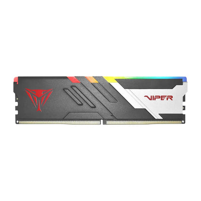 Patriot Viper Venom RGB 16GB DDR5 6000MHz CL30 RAM side view displaying top edge multi-colour RGB illumination -tpstech.in