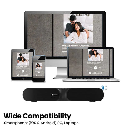 Portronics Decibel 20 POR 1734 16W Bluetooth soundbar wireless compatibility with smartphones, PC, and laptops -tpstech.in