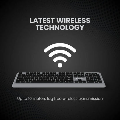 Portronics Key5 Combo POR 1569 Wireless Keyboard and Mouse Set Grey featuring latest wireless technology with up to 10 meters range -tpstech.in