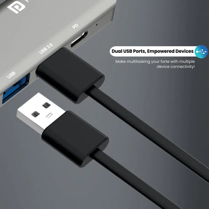 Portronics Mport 52 POR 1631 7-in-1 Type-C Multiport Hub with 4K HDMI featuring dual USB 3.0 ports for seamless multi-device connectivity -tpstech.in