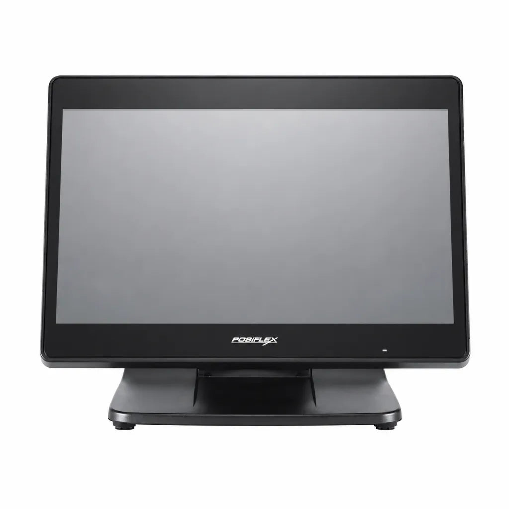 Front view of Posiflex PS-6216 Intel Core i3 11th Gen touch POS terminal with 15.6-inch true-flat PCAP touchscreen.