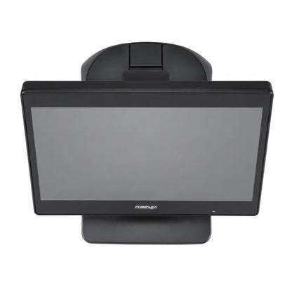 Top view of Posiflex PS-6216 Intel Core i3 11th Gen touch POS terminal with adjustable base and widescreen display.