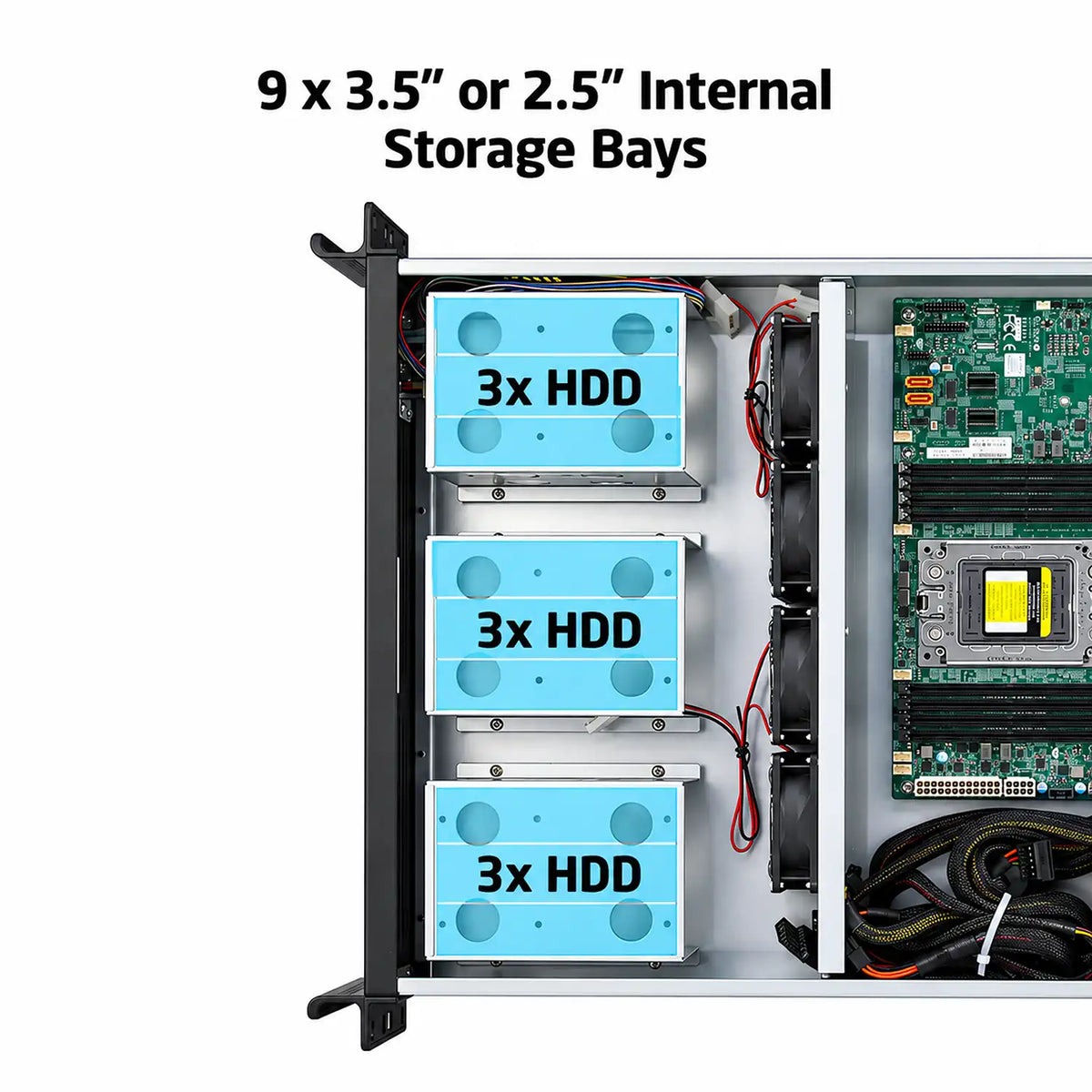 ProLab Design PL-2U-650L 2U server chassis with 9 x 3.5 inch or 2.5 inch internal storage bays-tpstech.in
