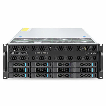 ProLab Design PL-465-12 4U rackmount server chassis front view with 12 drive bays-tpstech.in