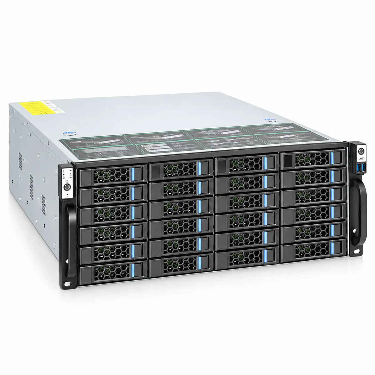 ProLab Design PL-465-24 4U rackmount server chassis front right angle with 24 drive bays -tpstech.in