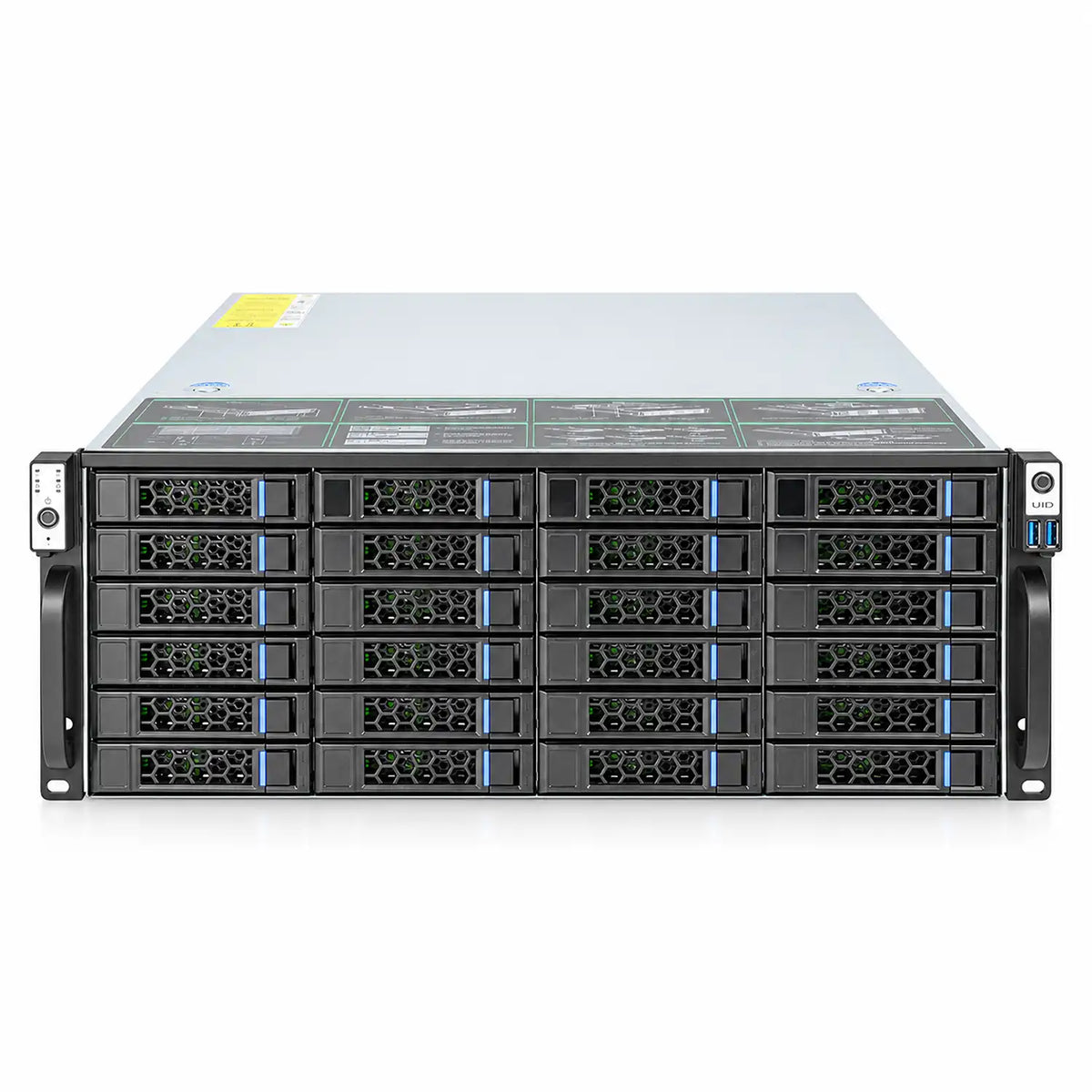 ProLab Design PL-465-24 4U rackmount server chassis front view with 24 drive bays -tpstech.in