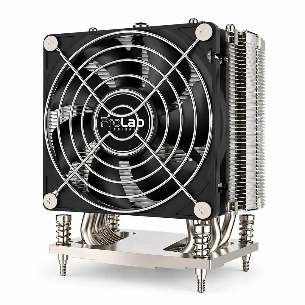ProLab Design PL LGA1700 4US 4U server heatsink cooler left perspective view with copper heat pipes -tpstech.in