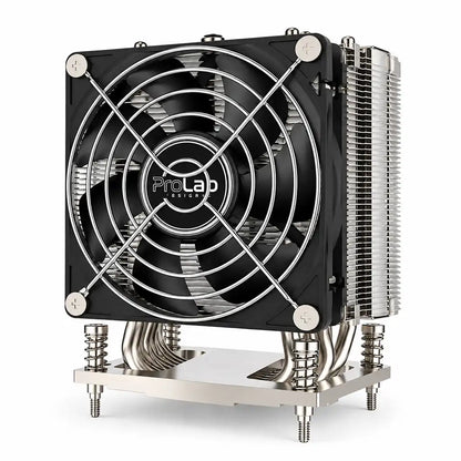 ProLab Design PL LGA1700 4US 4U server heatsink cooler left perspective view with copper heat pipes -tpstech.in