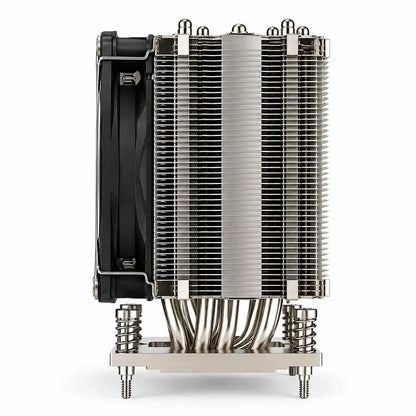 ProLab Design PL LGA1700 4US 4U server CPU cooler side profile displaying dense aluminum fin stack and spring loaded screws -tpstech.in