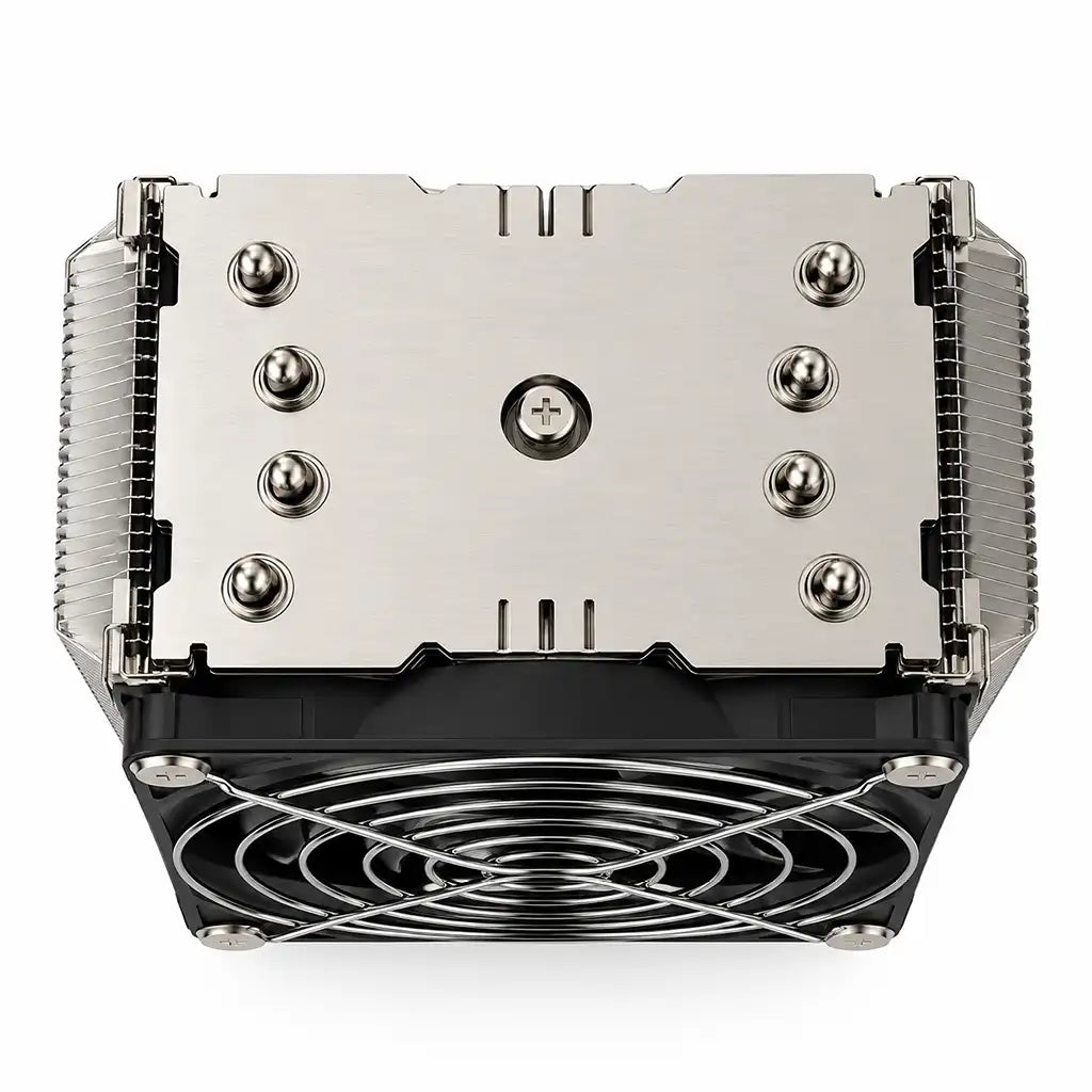 ProLab Design PL LGA1700 4US server CPU cooler top view highlighting nickel plated heat pipe caps and top fin plate -tpstech.in