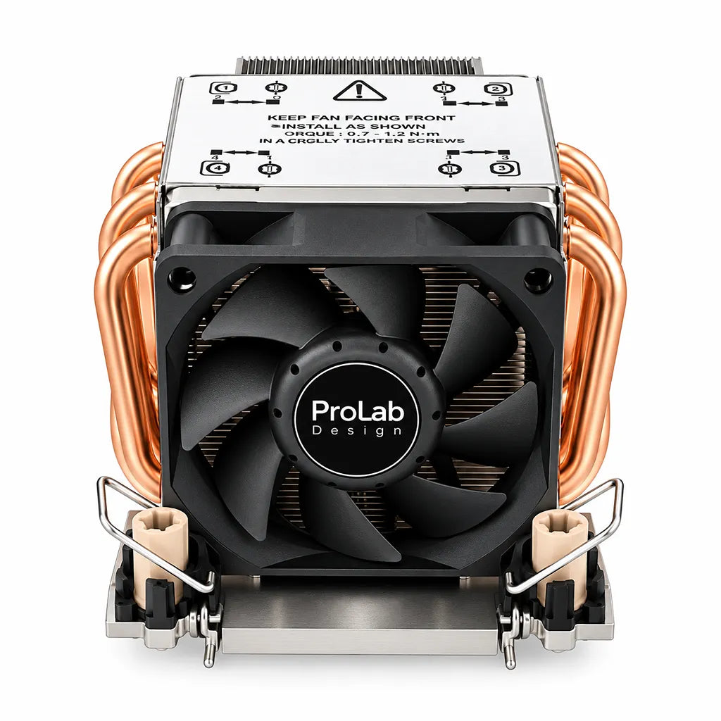 ProLab Design PL-LGA4677-2U Server CPU Cooler for LGA4677 Front Fan View - tpstech.in