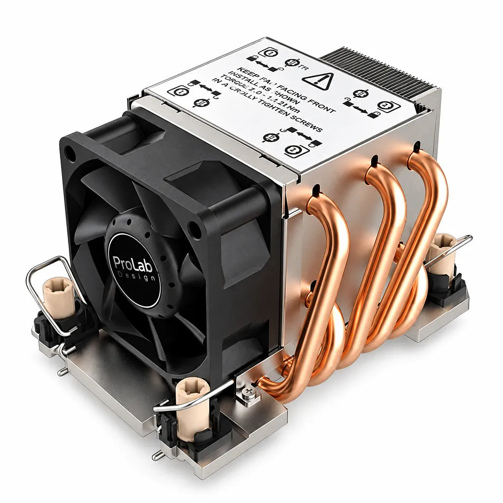 ProLab Design PL-LGA4677-2U Server CPU Cooler for LGA4677 Isometric Angled View - tpstech.in