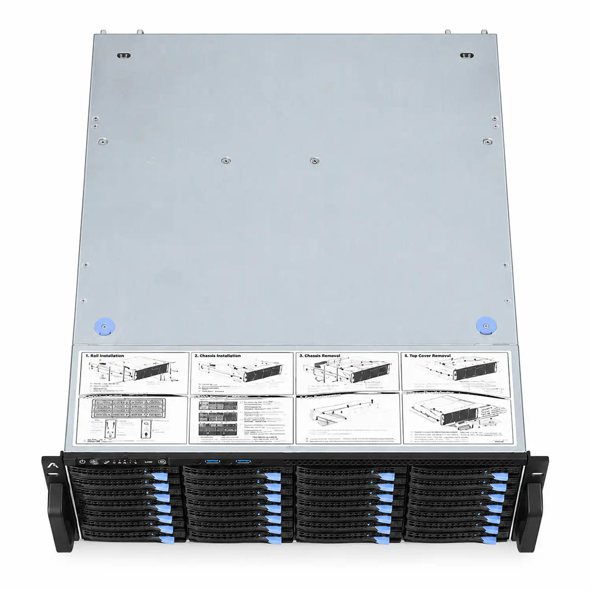 ProLab Design PL-S665-60 6U Rackmount Server Chassis for 60 Drives top down view showing installation diagram -tpstech.in