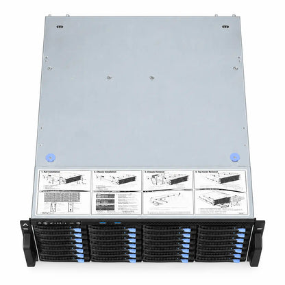 ProLab Design PL-S665-60 6U Rackmount Server Chassis for 60 Drives top down view showing installation diagram -tpstech.in