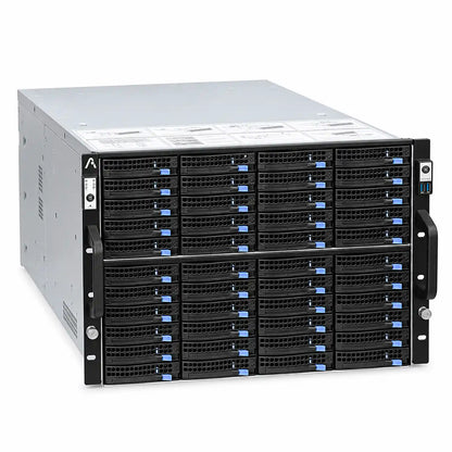ProLab Design PL-S865-72 8U Rackmount Server Chassis 72-Bay Storage left isometric angle view with rack ears -tpstech.in