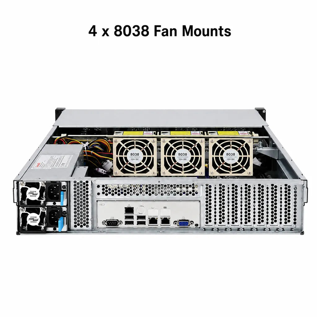 ProLab PL-265-08 2U rackmount server chassis with 4 x 8038 fan mounts -tpstech.in