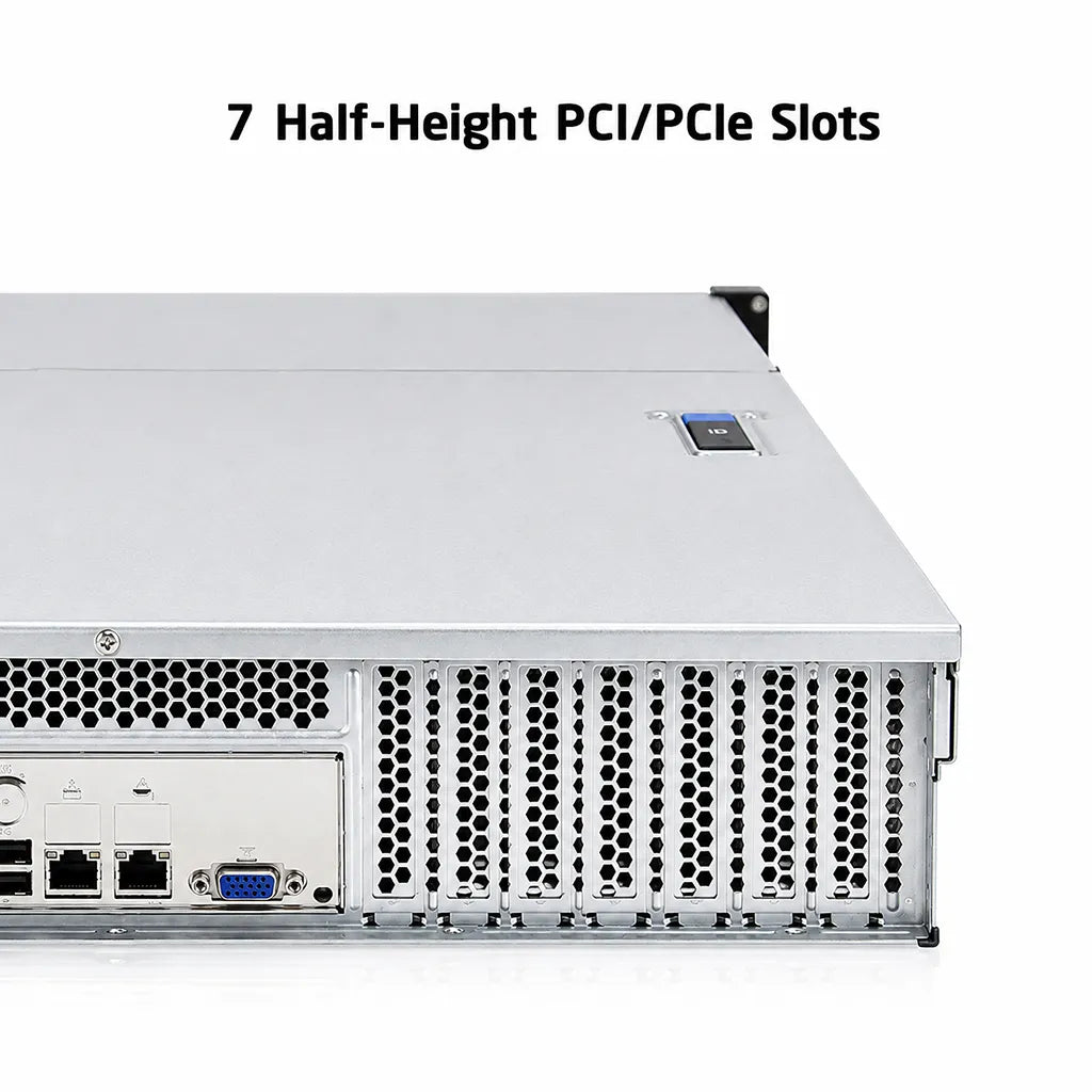 ProLab PL-265-08 2U rackmount server chassis with 7 half-height PCI PCIe expansion slots -tpstech.in