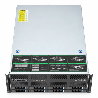 ProLab PL-465-08 4U rackmount server chassis top view showing removable cover and installation guide -tpstech.in