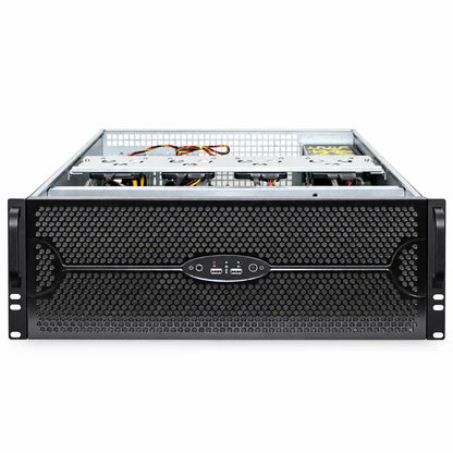 ProLab PL-4808 4U rackmount server chassis front open view showing internal drive bay area and cooling fans -tpstech.in