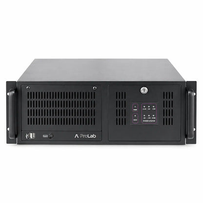 ProLab PL-4U-610-IC 4U rackmount server chassis front panel view showing dual handles lock and ventilation grilles -tpstech.in