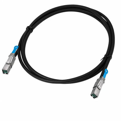 QNAP CAB-SAS10M-8644 Mini SAS HD SFF-8644 cable top view for NAS storage connectivity -tpstech.in