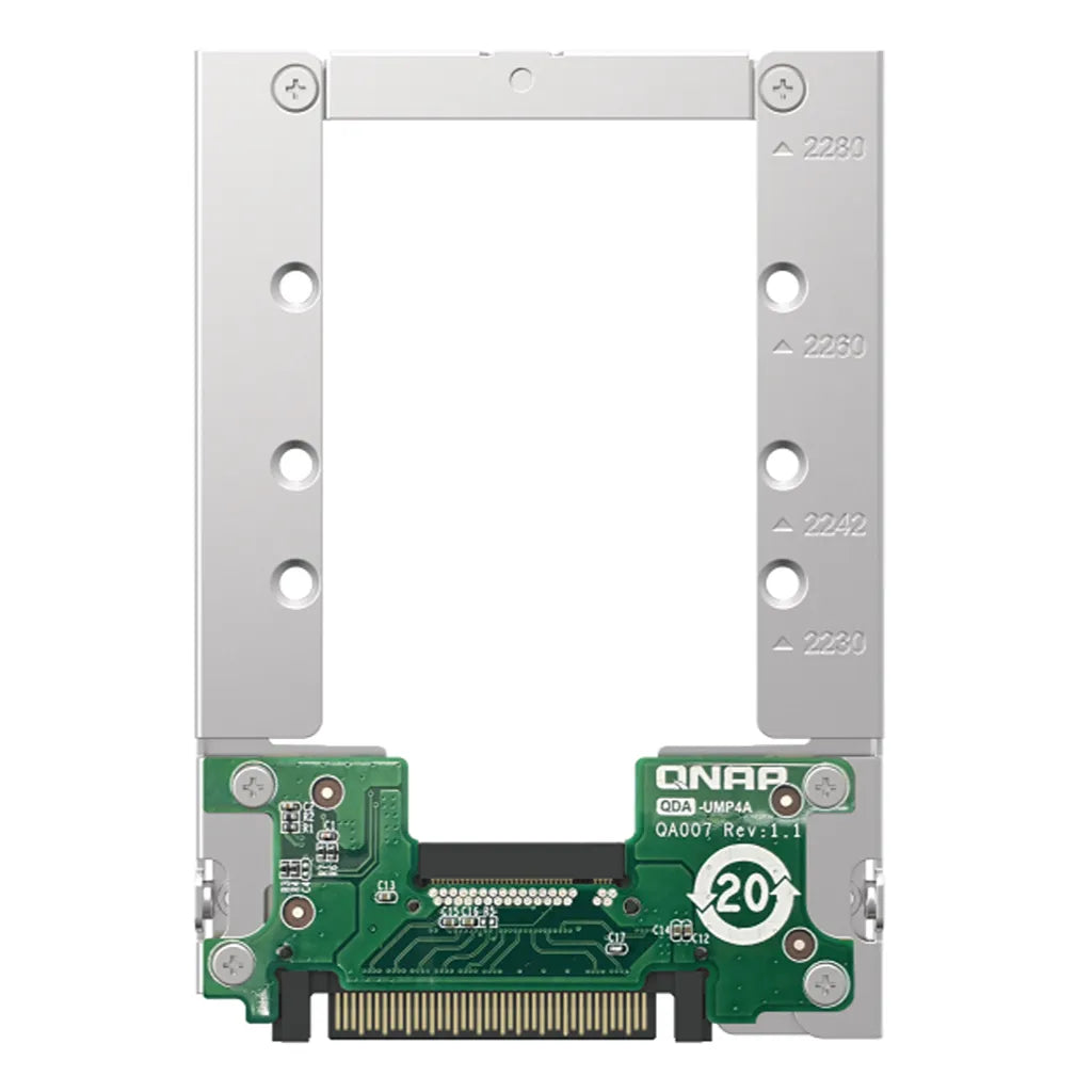 QNAP QDA UMP4A M.2 PCIe NVMe to U.2 NVMe SSD Adapter vertical product view for QNAP NAS -tpstech.in