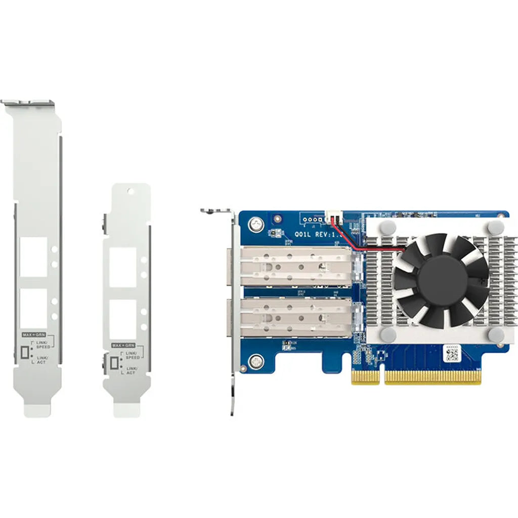 QNAP QXG-10G2SF-NXE PCIe network expansion card with full-height and low-profile mounting brackets -tpstech.in