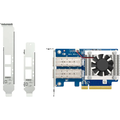 QNAP QXG-10G2SF-NXE PCIe network expansion card with full-height and low-profile mounting brackets -tpstech.in
