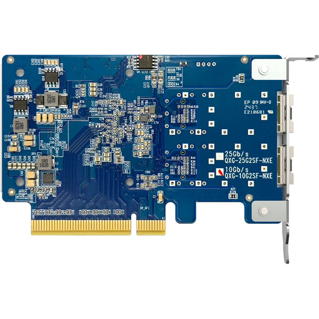 QNAP QXG-10G2SF-NXE dual-port 10GbE SFP+ PCIe network card rear PCB view -tpstech.in